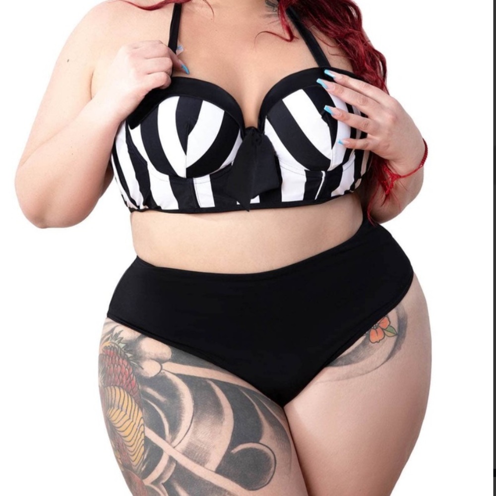 Nwot Killstar possession party striped bikini plus size 3x